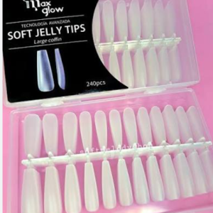 uÑas jelly tips x240 maxglow tecno ava large coffin